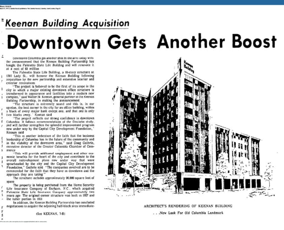 Article in an old newspaper at The Lady, South Carolina