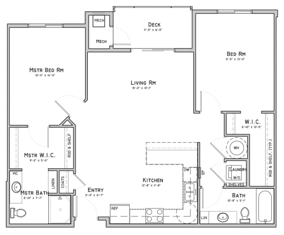 Unit C5-Bent Building-2 bedroom apartment at 360 at Jordan West best new apartments West Des Moines IA 50266