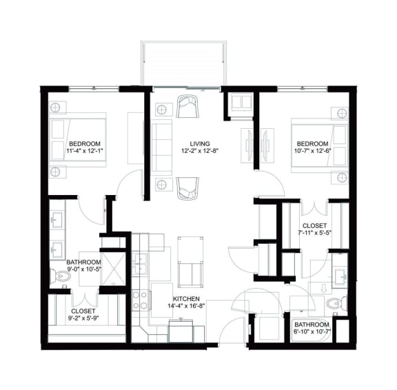 Spacious 1 & 2Bedroom Apartments in MN Altitude Residences