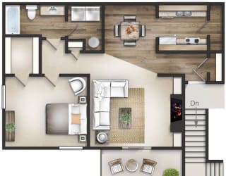 Floor Plan 1BR/1Bath