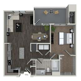 Floor Plan  one bedroom floor plan at 808 west apartments