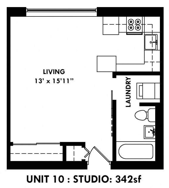 The District Studio Layout 10 Floor Plan