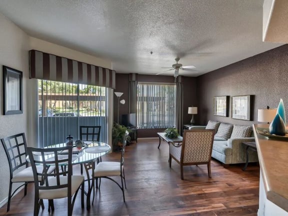 Dining and living room at Desert Sage Apartments in Goodyear Arizona