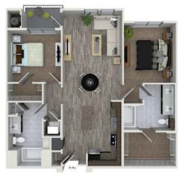 Floor Plan  two bedroom floor plan at 808 west apartments