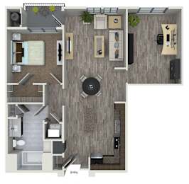 Floor Plan  one bedroom floor plan at 808 west apartments