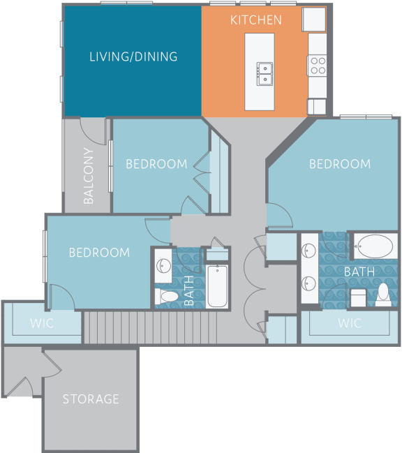Floor Plan  The Willow Upper  at Watermark at Steele Crossing, Fayetteville, Arkansas