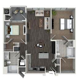 Floor Plan  two bedroom floor plan at 808 west apartments