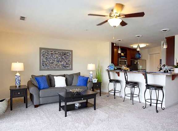 Living Room in apartment at Mill Creek Landing in Hampton, VA