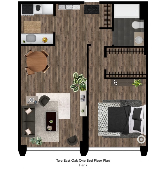 Two East Oak Floor Plan Unit 2607