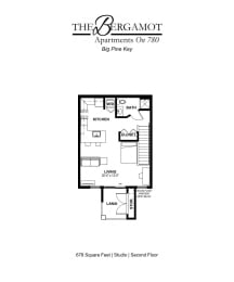  Floor Plan Studio 678 sq ft - Big Pine Key