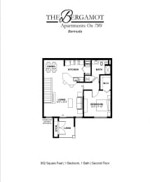  Floor Plan 1 Bedroom 1 Bath 952 sq ft - Bermuda