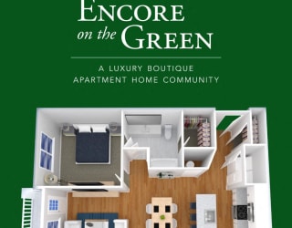 an image of encore on the green brochure with an illustration of a house