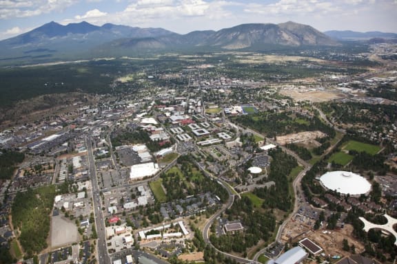 Aerial view at University West Apartments in Flagstaff AZ