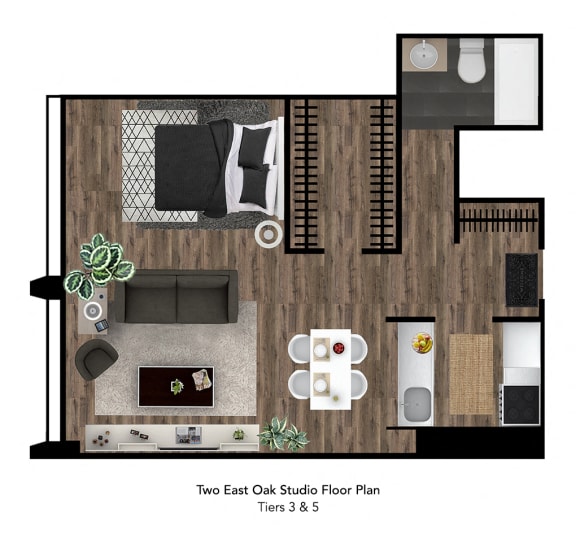 Two East Oak Floor Plan Unit 3405