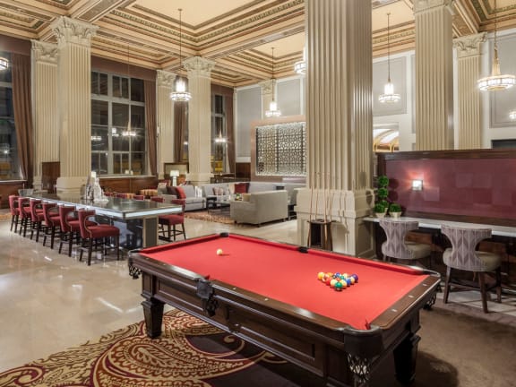 Pool table at The Citizen Apartments in Columbus OH
