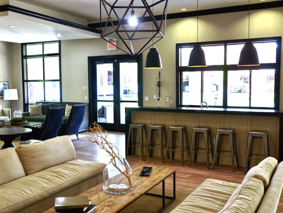 Entertainment kitchen at clubhouse at Strathmoor Apartments Dublin, OH