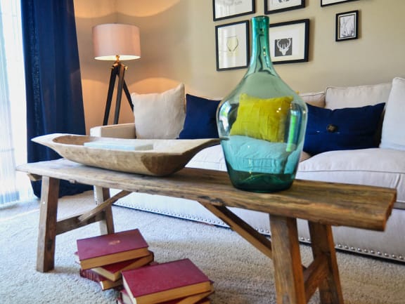 coffee table and glass bottle at Strathmoor Apartments , Dublin, 43016