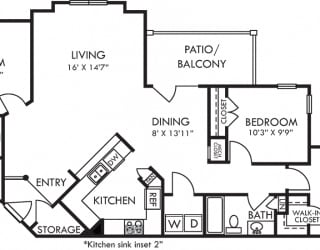 Kinston. 3 bedroom apartment. Kitchen with bartop open to living/dinning rooms. 2 full bathrooms. Walk-in closets. Patio/balcony. Storage room.