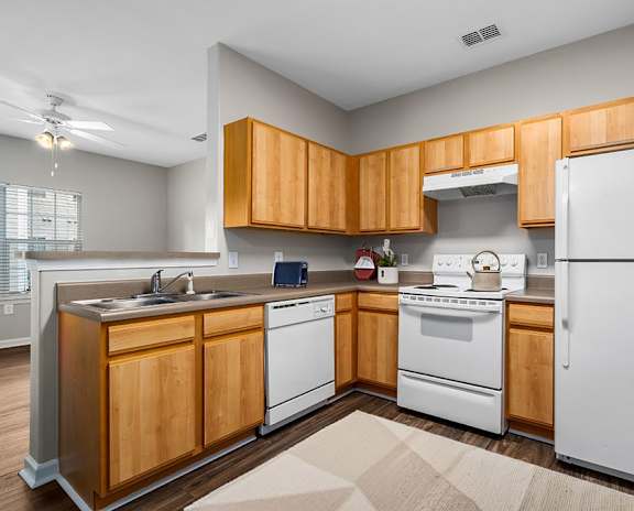 Spacious Living Area With Wood-Style Flooring