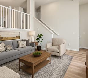 Warm And Inviting Living Room at The Townhomes at Pine Drive, Parker, CO, Colorado