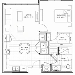  Floor Plan 1 Bedroom 1 Bathroom A