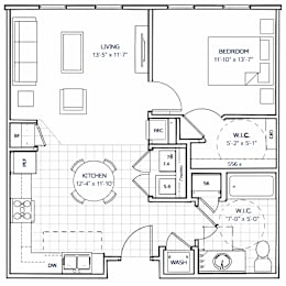  Floor Plan 1 Bedroom 1 Bathroom B