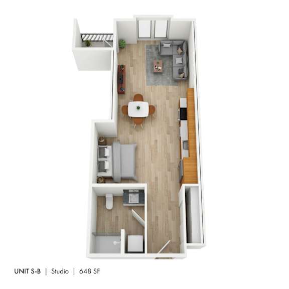 Floor Plan  The 72nd Apartments | Studio B