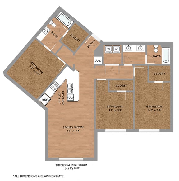 Ebony-Floorplan at Urban Square, Denton