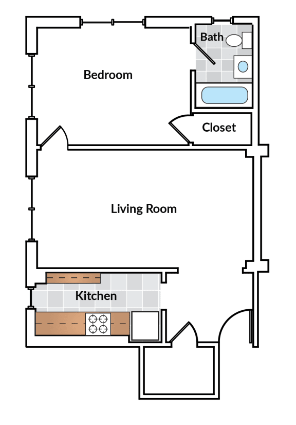  Floor Plan 1 Bedroom 01 Tier