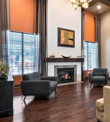 Clubroom With Fireplace at Centerview at Crossroads, Raleigh