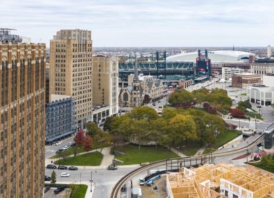 Ariel View at 1525 Broadway, Michigan, 48226