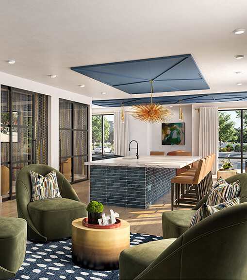 Coworking space at Hawkley Apartments in Milford MA