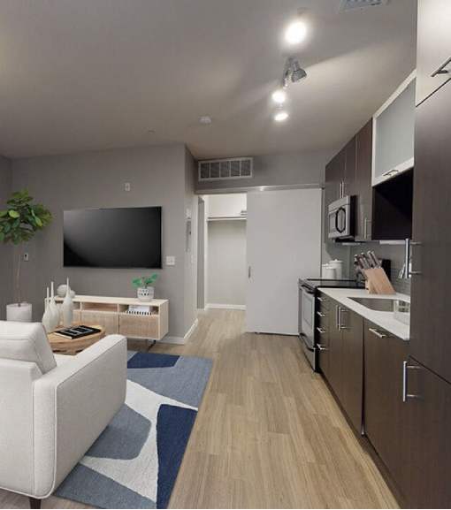 Lounge With TV at The Logan Apartments, Denver