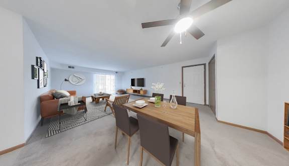 Dining rooms with overhead lighting