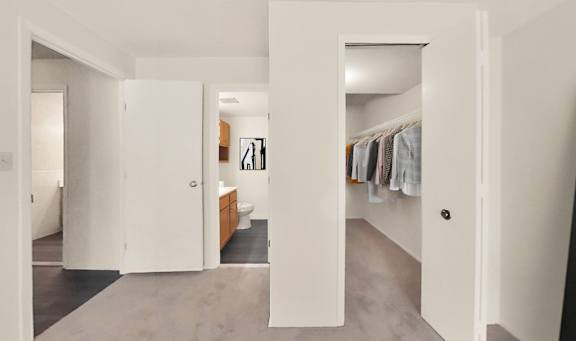 Bedrooms with large closet space and built-in shelving