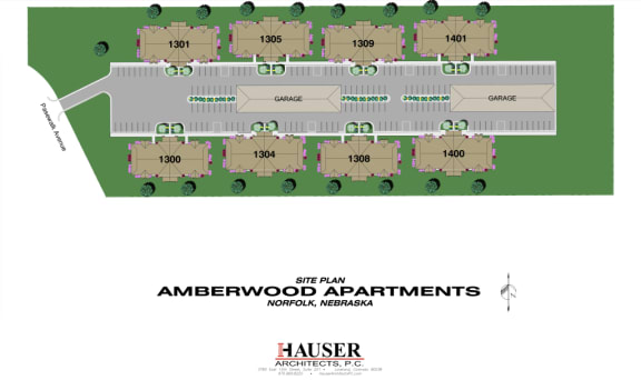 a site plan showing the layout of a parking lot