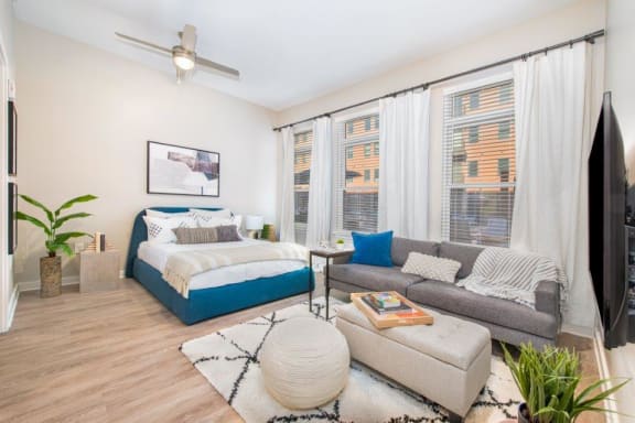 Beautiful Bright Bedroom With Wide Windows at The Baxly, Savannah