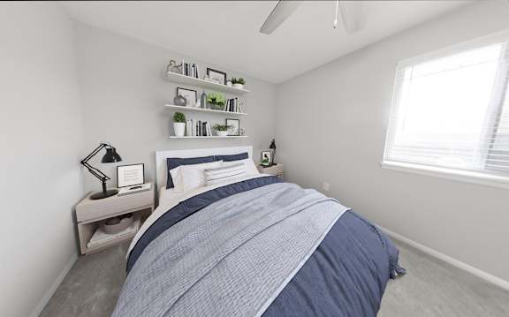 Bedoom with ceiling fan