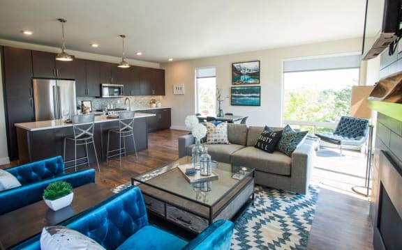 Living Room at Union West Apartments in Lakewood, CO