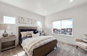 Bedroom with bed and nightstand at Fossil Cove, Utah, 84062