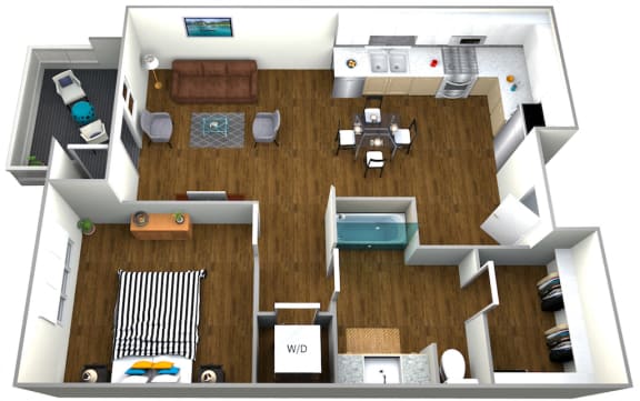 The Roy 1 Bedroom Apartment Type B Floor Plan