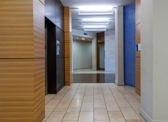 Interior hallway near elevator