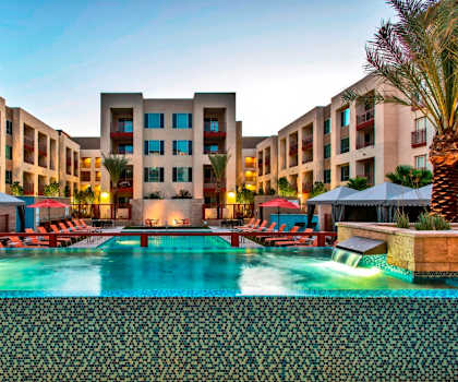 Pool view at Elevation on Central, Phoenix, Arizona