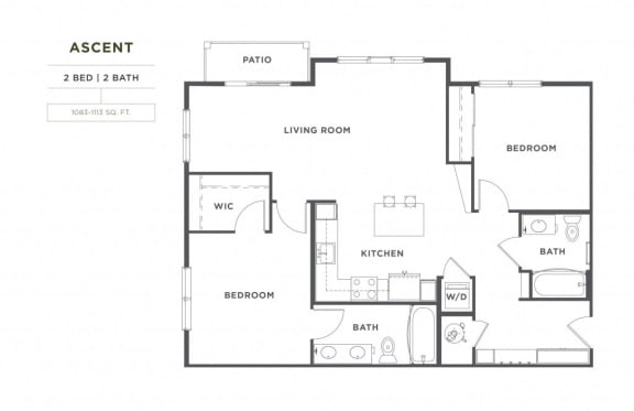 2 bedroom 2 bath Ascent FloorPlan Starting from 1083 Square-Feet 2 bedroom 2 bath Ascent FloorPlan at Montane, Colorado, 80134
