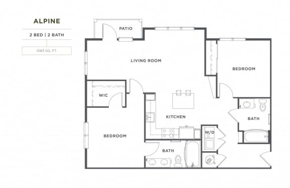 2 bedroom 2 bath Alpine FloorPlan 1083 Square-Feet 2 bedroom 2 bath Alpine FloorPlanat Montane, Parker, CO, 80134