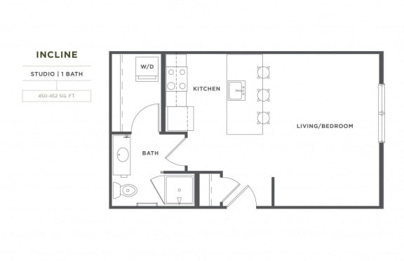 Studio 1 bath Incline FloorPlan 450 Square-Feet Studio 1 bath Incline FloorPlan at Montane, Colorado