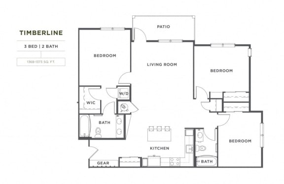 3 bedroom 2 bath Timberline FloorPlan 1368 Square-Feet 3 bedroom 2 bath Timberline FloorPlan at Montane, Parker, CO