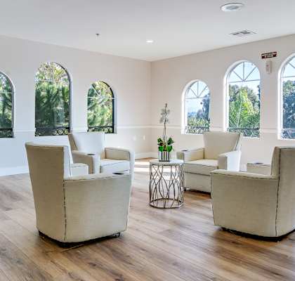 Community lounge at Azure Point at Encinitas - 55+ Active Adult Apartments, California