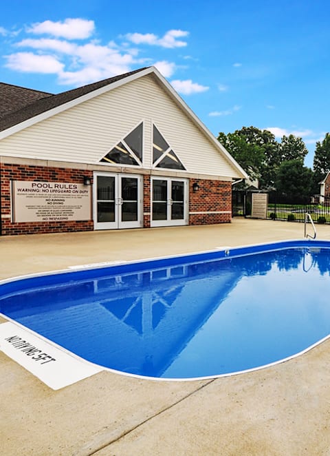 Outdoor swimming pool at Copper Gate, Lafayette, IN