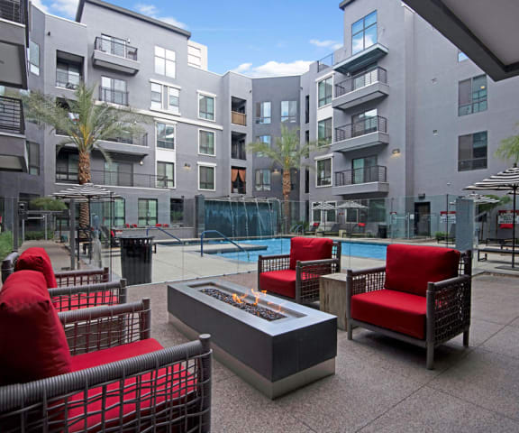 Park on Central Poolside Fireplace